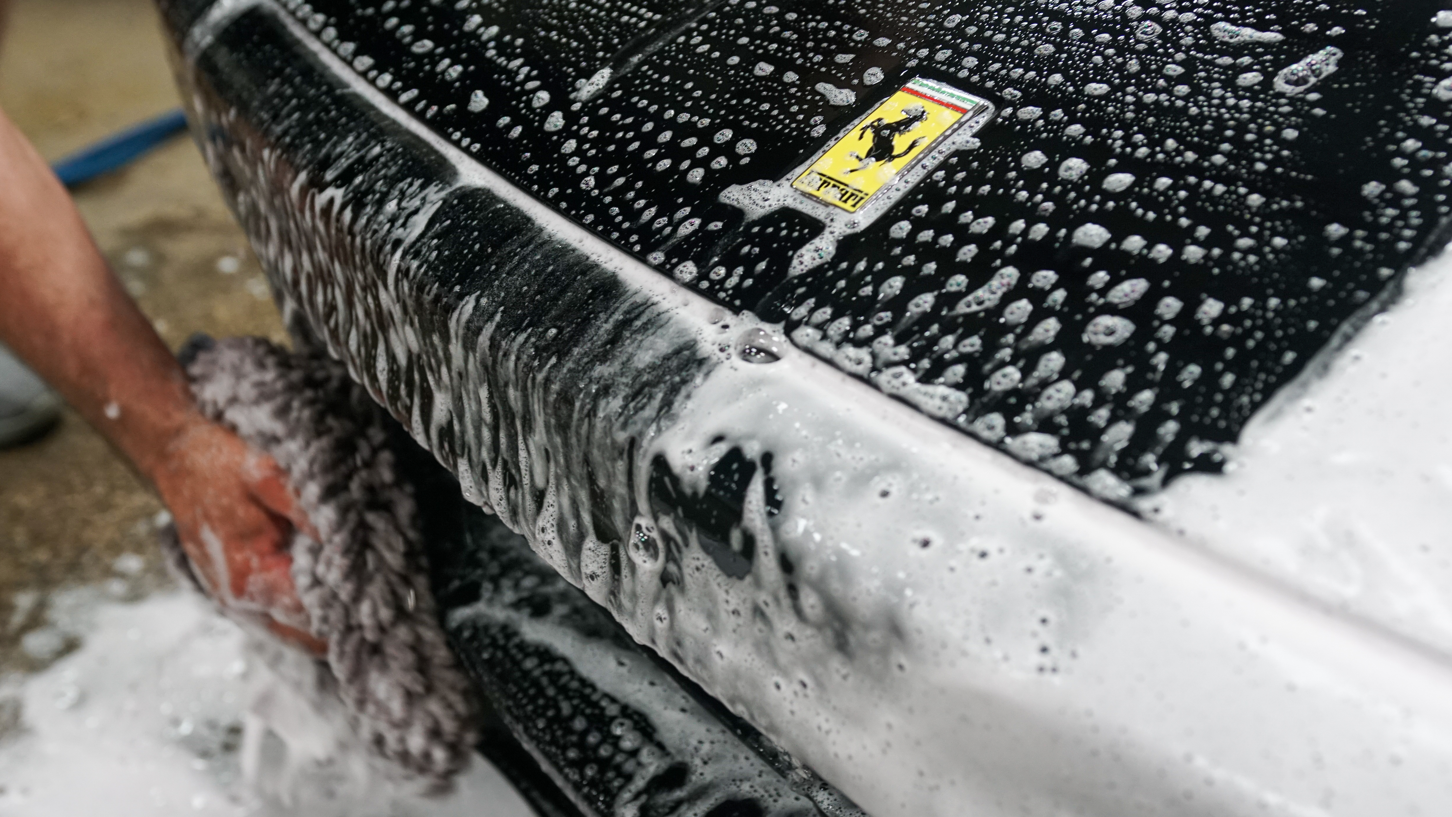 Polishing Porsche headlight area